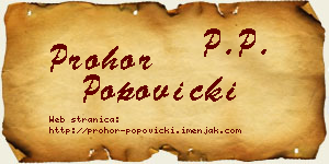 Prohor Popovicki vizit kartica